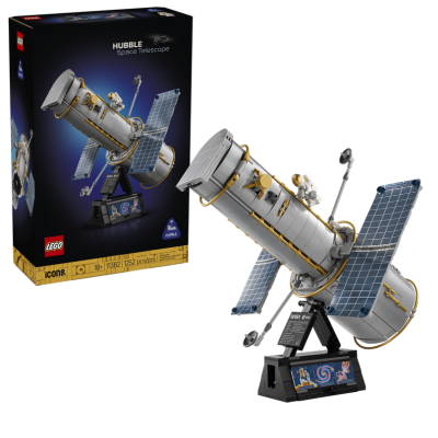 Lego Icons 11382 Telescopio spaziale Hubble con Pannelli Solari Quadro Comandi e Minifigure di Astronauta
