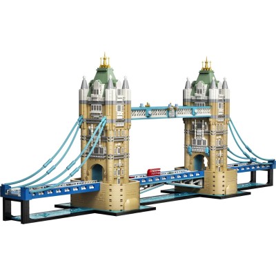 LEGO Architecture 21067 Tower Bridge Miniatura Monumento 3D con Ponte Levatoio Base con Tamigi e Autobus di Londra