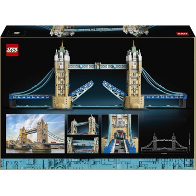 LEGO Architecture 21067 Tower Bridge Miniatura Monumento 3D con Ponte Levatoio Base con Tamigi e Autobus di Londra