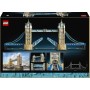 LEGO Architecture 21067 Tower Bridge Miniatura Monumento 3D con Ponte Levatoio Base con Tamigi e Autobus di Londra