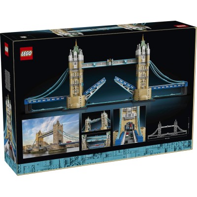 LEGO Architecture 21067 Tower Bridge Miniatura Monumento 3D con Ponte Levatoio Base con Tamigi e Autobus di Londra