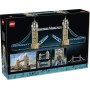 LEGO Architecture 21067 Tower Bridge Miniatura Monumento 3D con Ponte Levatoio Base con Tamigi e Autobus di Londra