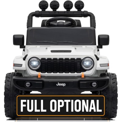 Macchina Elettrica per Bambini Jeep Wrangler Rubicon 12V con Telecomando Luci LED Musica Fuoristrada Full Optional