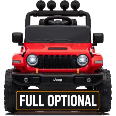 Macchina Elettrica per Bambini Jeep Wrangler Rubicon 12V con Telecomando Luci LED Musica Fuoristrada Full Optional