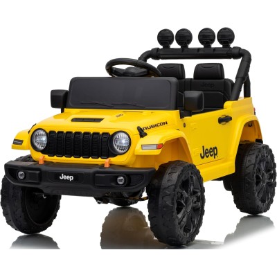 Macchina Elettrica per Bambini Jeep Wrangler Rubicon 12V con Telecomando Luci LED Musica Fuoristrada Full Optional