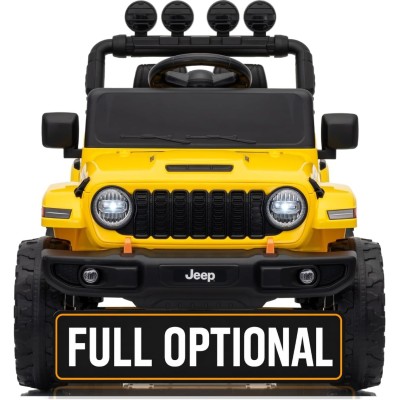 Macchina Elettrica per Bambini Jeep Wrangler Rubicon 12V con Telecomando Luci LED Musica Fuoristrada Full Optional