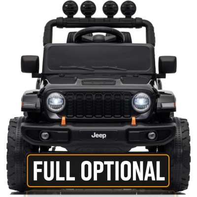 Macchina Elettrica per Bambini Jeep Wrangler Rubicon 12V con Telecomando Luci LED Musica Fuoristrada Full Optional