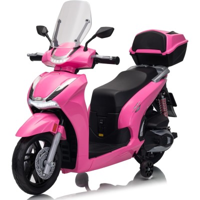 Honda SH 350i Sport Moto Elettrica Scooter Per Bambini 12V Ruote Gomma Bauletto MP3 Luci a Led Sedile in Pelle Full Optional