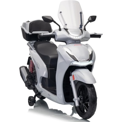 Honda SH 350i Sport Moto Elettrica Scooter Per Bambini 12V Ruote Gomma Bauletto MP3 Luci a Led Sedile in Pelle Full Optional