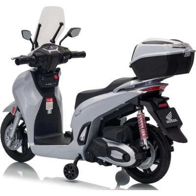Honda SH 350i Sport Moto Elettrica Scooter Per Bambini 12V Ruote Gomma Bauletto MP3 Luci a Led Sedile in Pelle Full Optional