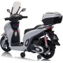 Moto Elettrica Scooter Per Bambini Honda SH350 12V con Ruote in Gomma Bauletto MP3 Luci a Led Sedile in Pelle Full Optional