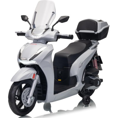 Honda SH 350i Sport Moto Elettrica Scooter Per Bambini 12V Ruote Gomma Bauletto MP3 Luci a Led Sedile in Pelle Full Optional
