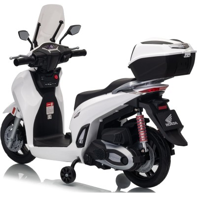 Honda SH 350i Sport Moto Elettrica Scooter Per Bambini 12V Ruote Gomma Bauletto MP3 Luci a Led Sedile in Pelle Full Optional