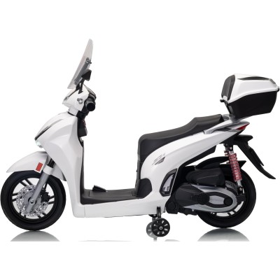 Honda SH 350i Sport Moto Elettrica Scooter Per Bambini 12V Ruote Gomma Bauletto MP3 Luci a Led Sedile in Pelle Full Optional