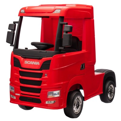 Camion Elettrico per Bambini Scania 500R 12V con Sedile in Pelle Telecomando Ruote in Gomma