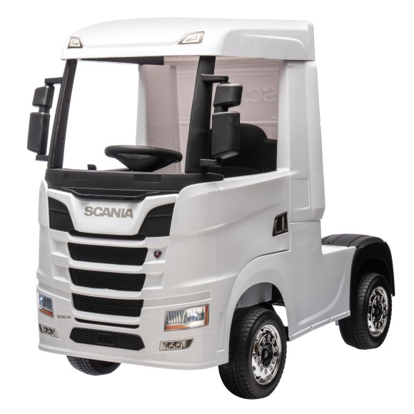 Camion Elettrico per Bambini Scania 500R 12V con Sedile in Pelle Telecomando Ruote in Gomma
