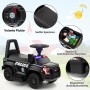 Macchina Polizia Elettrica Cavalcabile per Bambini 6V con Sirena Megafono Luci Led Lampeggianti realistici Schienale