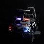 Macchina Polizia Elettrica Cavalcabile per Bambini 6V con Sirena Megafono Luci Led Lampeggianti realistici Schienale