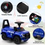 Macchina Polizia Elettrica Cavalcabile per Bambini 6V con Sirena Megafono Luci Led Lampeggianti realistici Schienale