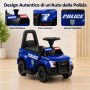 Macchina Polizia Elettrica Cavalcabile per Bambini 6V con Sirena Megafono Luci Led Lampeggianti realistici Schienale
