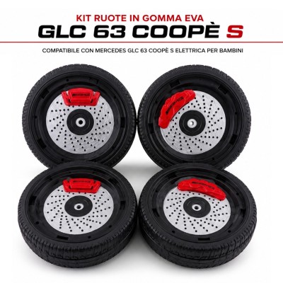 Kit 4 Ruote in Gomma EVA Mercedes GLC 63 Coupé S per Auto Elettrica Bambini
