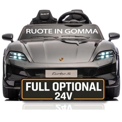 Auto Elettrica Porsche Taycan 24V Macchina per Bambini 2 Posti Reali con Ruote in Gomma Telecomando