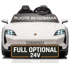 Auto Elettrica Porsche Taycan 24V Macchina per Bambini 2 Posti Reali con Ruote in Gomma Telecomando