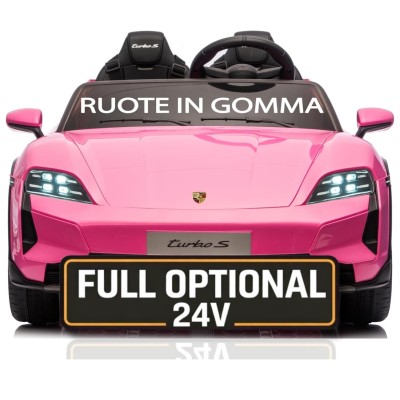 Auto Elettrica Porsche Taycan 24V Macchina per Bambini 2 Posti Reali con Ruote in Gomma Telecomando