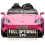 Auto Elettrica Porsche Taycan 24V Macchina per Bambini 2 Posti Reali con Ruote in Gomma Telecomando
