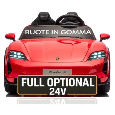 Auto Elettrica Porsche Taycan 24V Macchina per Bambini 2 Posti Reali con Ruote in Gomma Telecomando