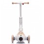 Monopattino Elettrico per Bambini 6V a 3 Ruote con Luci LED 2 in 1 Elettrico e a Spinta Portata 30 kg - Beige