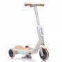 Monopattino Elettrico per Bambini 6V a 3 Ruote con Luci LED 2 in 1 Elettrico e a Spinta Portata 30 kg - Beige
