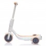 Monopattino Elettrico per Bambini 6V a 3 Ruote con Luci LED 2 in 1 Elettrico e a Spinta Portata 30 kg - Beige