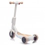 Monopattino Elettrico per Bambini 6V a 3 Ruote con Luci LED 2 in 1 Elettrico e a Spinta Portata 30 kg - Beige