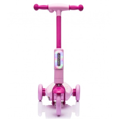 Monopattino Elettrico per Bambini 6V a 3 Ruote con Luci LED 2 in 1 Elettrico e a Spinta Portata 30 kg - Rosa