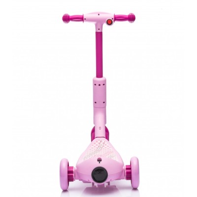 Monopattino Elettrico per Bambini 6V a 3 Ruote con Luci LED 2 in 1 Elettrico e a Spinta Portata 30 kg - Rosa