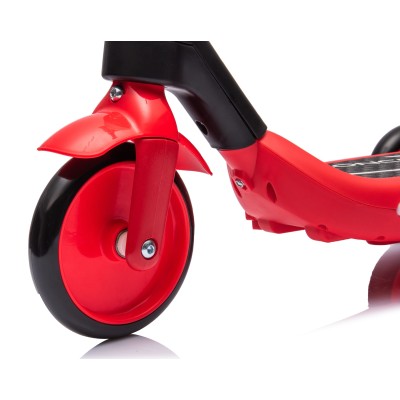 Monopattino Elettrico per Bambini 6V a 3 Ruote con Luci LED 2 in 1 Elettrico e a Spinta Portata 30 kg - Rosso