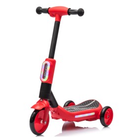 Monopattino Elettrico per Bambini 6V a 3 Ruote con Luci LED 2 in 1 Elettrico e a Spinta Portata 30 kg - Rosso
