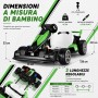 Go Kart Elettrico Porsche per Bambini 24V con Sedile Regolabile 6-12 Anni Luci LED 2 Velocità Modalità Drift