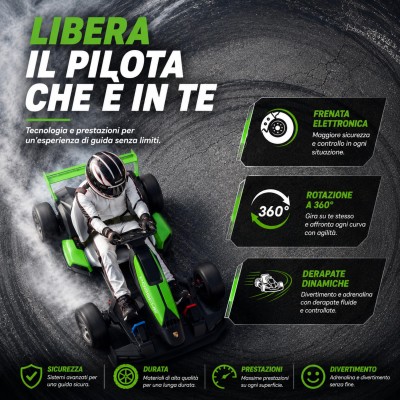 Go Kart Elettrico Porsche per Bambini 24V Ruote in Gomma Eva Nylon Sedile Regolabile 6-12 Anni Luci LED 2 Velocità Drift