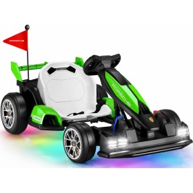 Go Kart Elettrico Porsche per Bambini 24V con Sedile Regolabile 6-12 Anni Luci LED 2 Velocità Modalità Drift