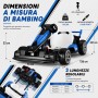 Go Kart Elettrico Porsche per Bambini 24V con Sedile Regolabile 6-12 Anni Luci LED 2 Velocità Modalità Drift