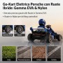 Go Kart Elettrico Porsche per Bambini 24V Ruote in Gomma Eva Nylon Sedile Regolabile 6-12 Anni Luci LED 2 Velocità Drift