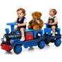 Trenino Elettrico 12V per Bambini 2 Posti Treno con Vagone Posteriore Extra USB Luci LED 2 Velocità Sistema Antiribaltamento
