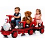Trenino Elettrico 12V per Bambini 2 Posti Treno con Vagone Posteriore Extra USB Luci LED 2 Velocità Sistema Antiribaltamento