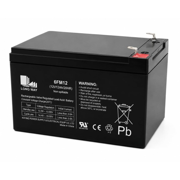 Mondial Toys Batteria al piombo ricaricabile alta capacita' da 12V 12Ah per veicoli elettrici per bambini
