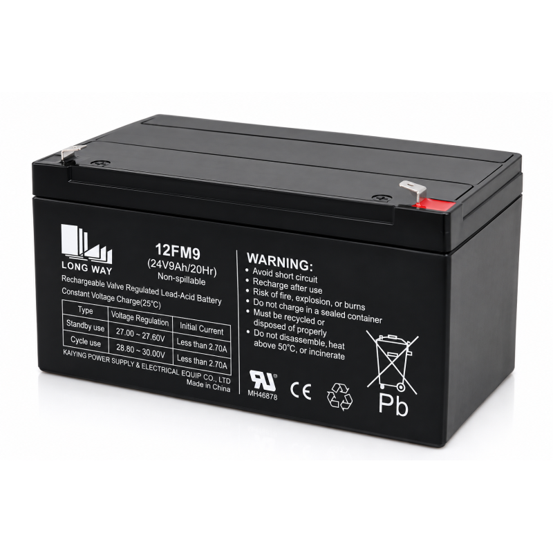 Batteria Ricaricabile 24V 9Ah AGM al Piombo per Auto Elettriche, Quad e Moto Bambini