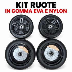 Kit 4 Ruote in Gomma EVA e Nylon Go-Kart BMW 24V e Porsche 24V per Auto Elettrica Bambini