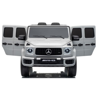 Mercedes G63 AMG 12V Auto Elettrica Bambini 2 Motori Telecomando Sedile in Pelle Cintura 5 Punti Ruote in Gomma Full Optional