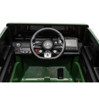 Mercedes G63 AMG 12V Auto Elettrica Bambini 2 Motori Telecomando Sedile in Pelle Cintura 5 Punti Ruote in Gomma Full Optional